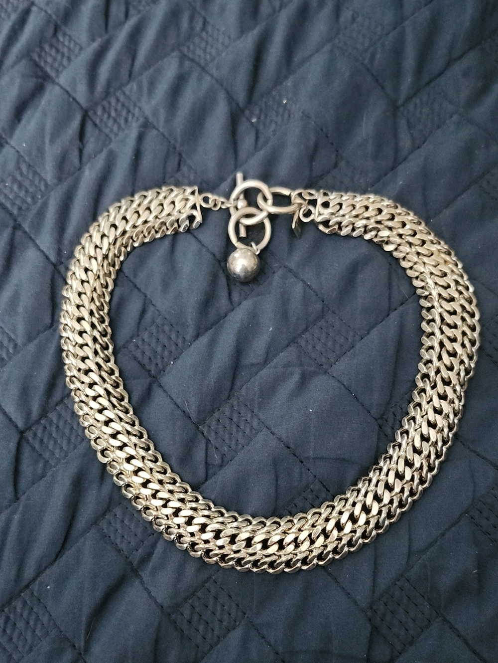 Anne Klein Silver-Tone Multi Strand Curb Chain Necklace